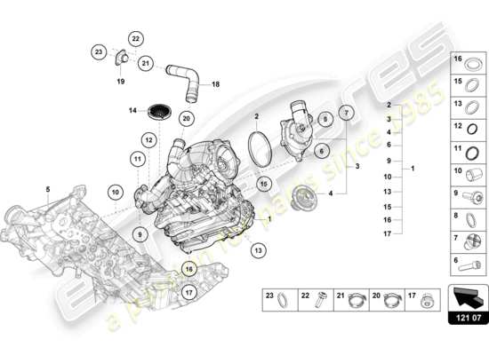 a part diagram from the Lamborghini Huracan Squadra Corse parts catalogue