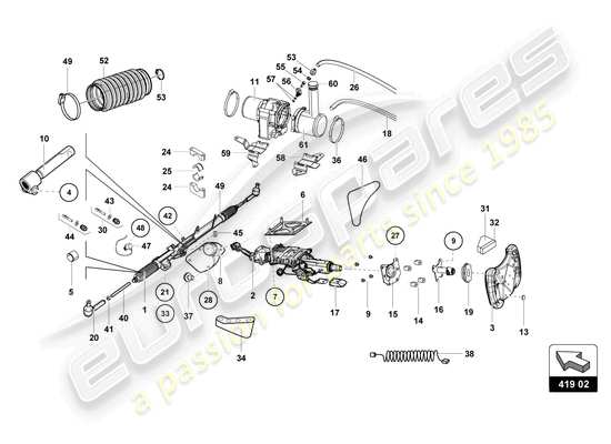 a part diagram from the Lamborghini Huracan Squadra Corse parts catalogue