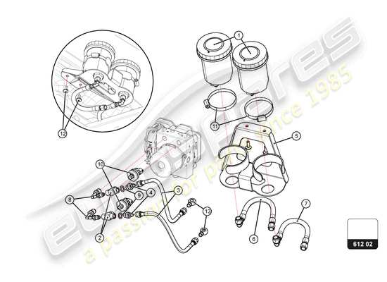 a part diagram from the Lamborghini Huracan Squadra Corse parts catalogue