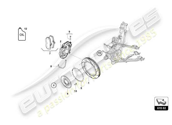 a part diagram from the Lamborghini Huracan Squadra Corse parts catalogue