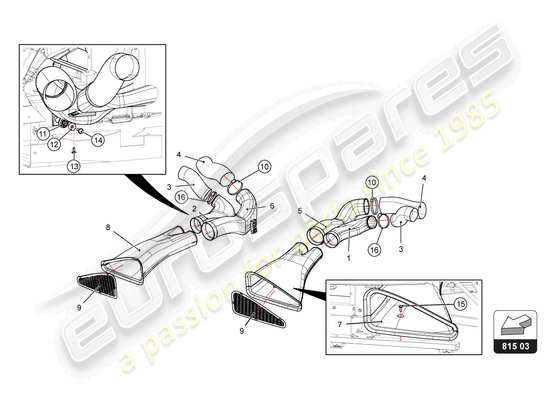 a part diagram from the Lamborghini Huracan Squadra Corse parts catalogue