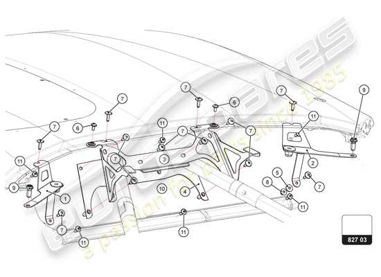 a part diagram from the Lamborghini Huracan Squadra Corse parts catalogue