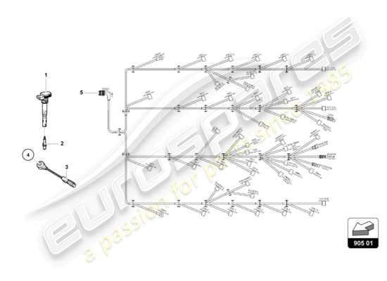 a part diagram from the Lamborghini Huracan Squadra Corse parts catalogue