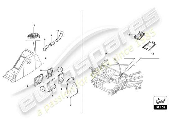 a part diagram from the Lamborghini Huracan Squadra Corse parts catalogue