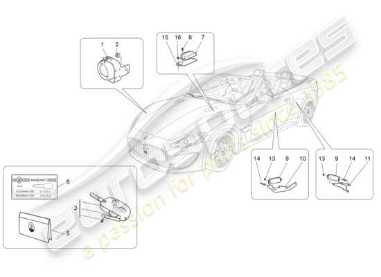 a part diagram from the Maserati GranCabrio parts catalogue