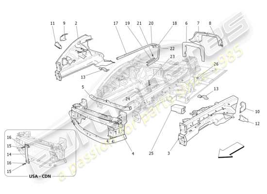 a part diagram from the Maserati GranCabrio parts catalogue