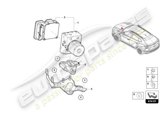 a part diagram from the Lamborghini Urus parts catalogue