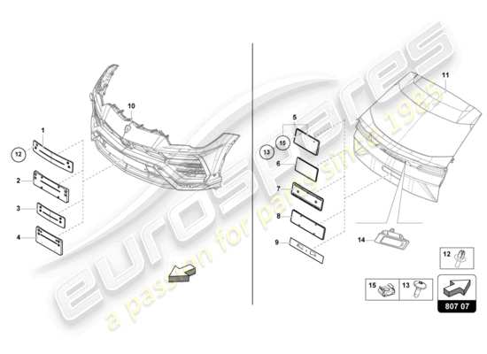 a part diagram from the Lamborghini Urus parts catalogue