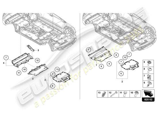 a part diagram from the Lamborghini Urus parts catalogue