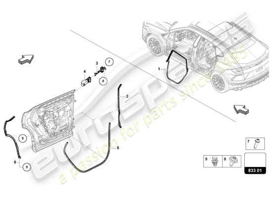 a part diagram from the Lamborghini Urus parts catalogue