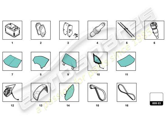 a part diagram from the Lamborghini Urus parts catalogue