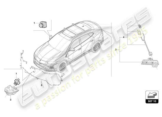 a part diagram from the Lamborghini Urus parts catalogue