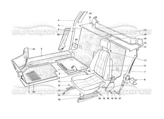 a part diagram from the Ferrari 328 parts catalogue