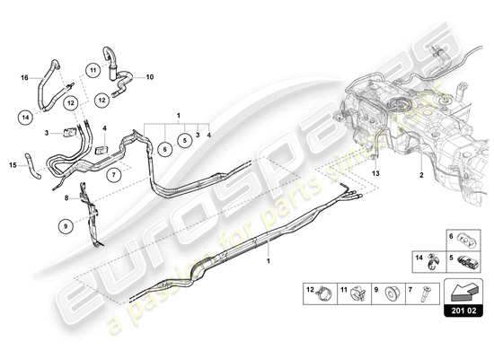 a part diagram from the Lamborghini Urus parts catalogue