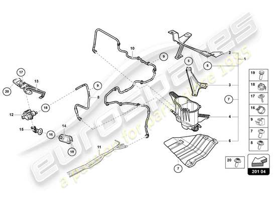 a part diagram from the Lamborghini Urus parts catalogue