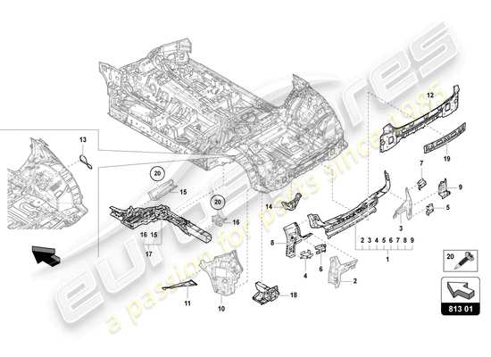 a part diagram from the Lamborghini Urus parts catalogue