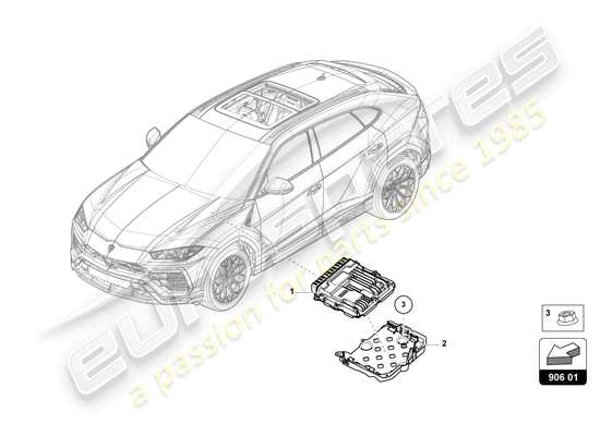 a part diagram from the Lamborghini Urus parts catalogue