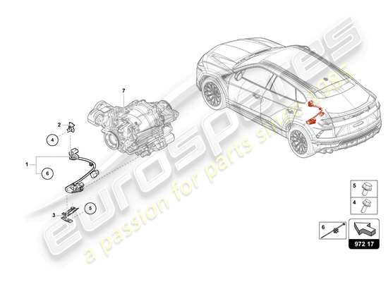 a part diagram from the Lamborghini Urus parts catalogue