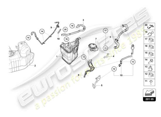 a part diagram from the Lamborghini Huracan Sterrato parts catalogue