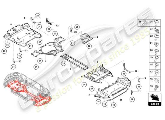 a part diagram from the Lamborghini Huracan Sterrato parts catalogue