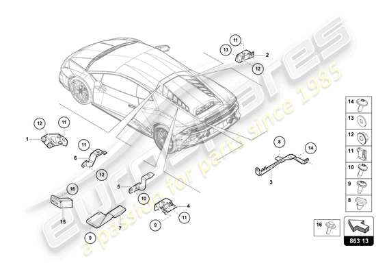 a part diagram from the Lamborghini Huracan Sterrato parts catalogue