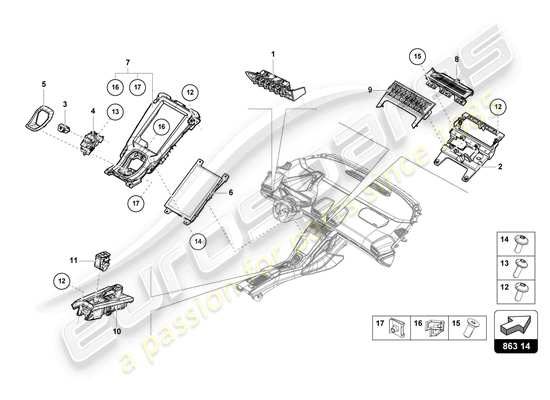 a part diagram from the Lamborghini Huracan Sterrato parts catalogue