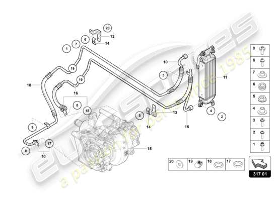 a part diagram from the Lamborghini Sian parts catalogue