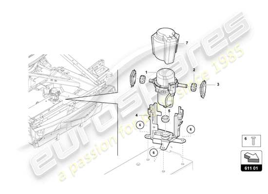 a part diagram from the Lamborghini Sian parts catalogue