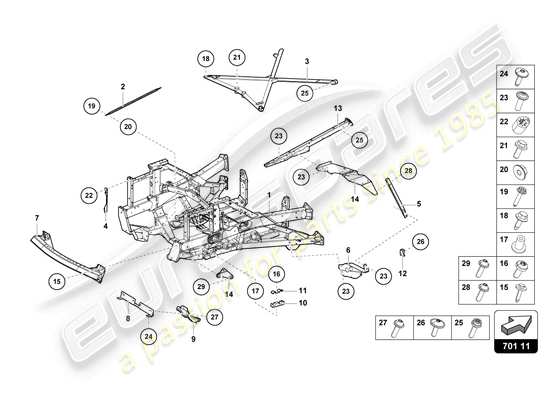 a part diagram from the Lamborghini Sian parts catalogue