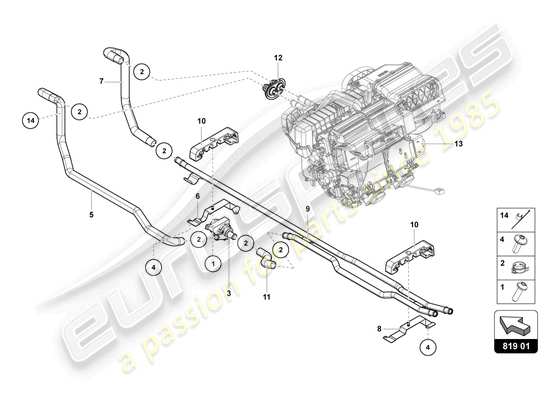 a part diagram from the Lamborghini Sian parts catalogue