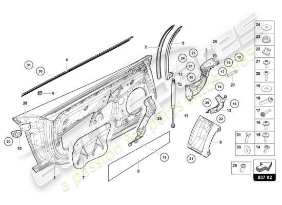 a part diagram from the Lamborghini Sian parts catalogue