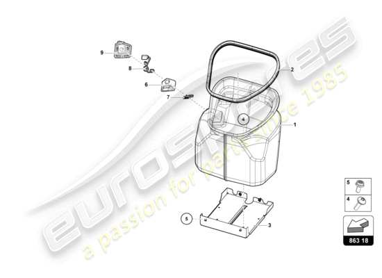 a part diagram from the Lamborghini Sian parts catalogue