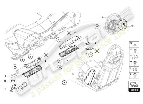 a part diagram from the Lamborghini Sian parts catalogue