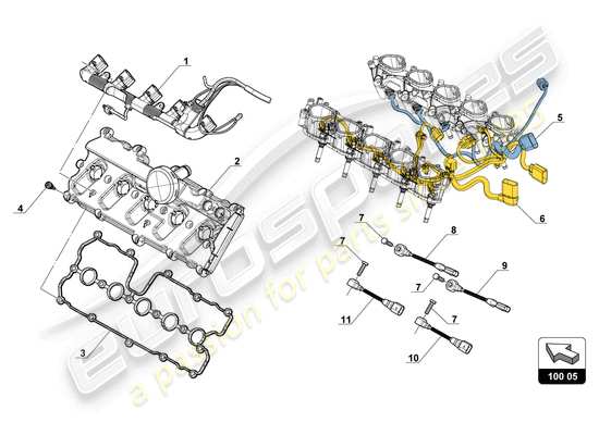 a part diagram from the Lamborghini Huracan Squadra Corse parts catalogue