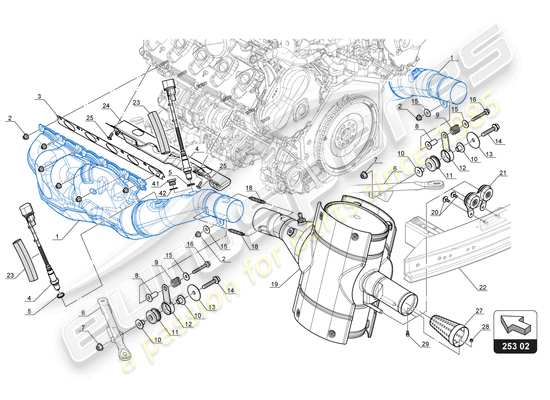 a part diagram from the Lamborghini Huracan Squadra Corse parts catalogue