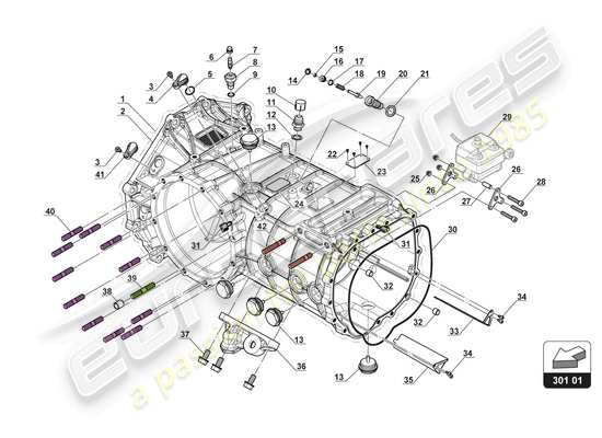 a part diagram from the Lamborghini Huracan Squadra Corse parts catalogue