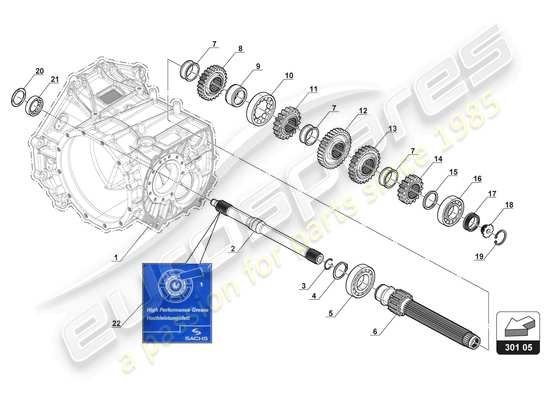 a part diagram from the Lamborghini Huracan Squadra Corse parts catalogue