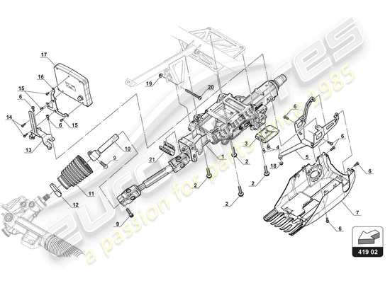 a part diagram from the Lamborghini Huracan Squadra Corse parts catalogue