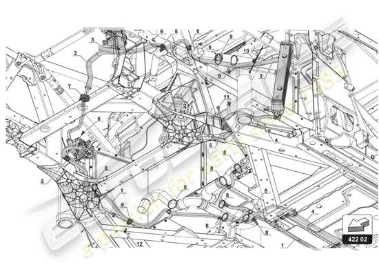 a part diagram from the Lamborghini Huracan Squadra Corse parts catalogue