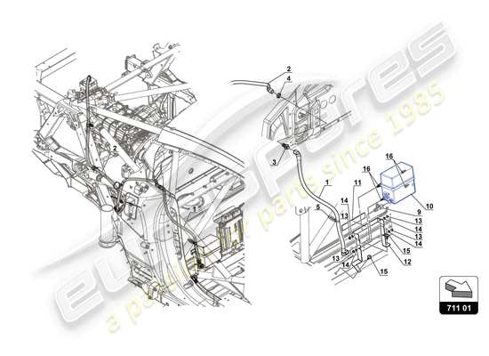 a part diagram from the Lamborghini Huracan Squadra Corse parts catalogue