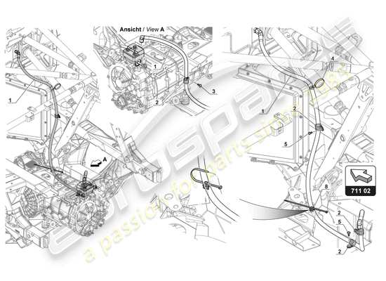 a part diagram from the Lamborghini Huracan Squadra Corse parts catalogue