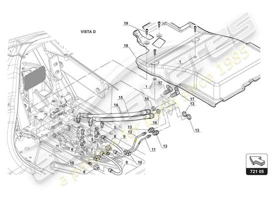 a part diagram from the Lamborghini Huracan Squadra Corse parts catalogue