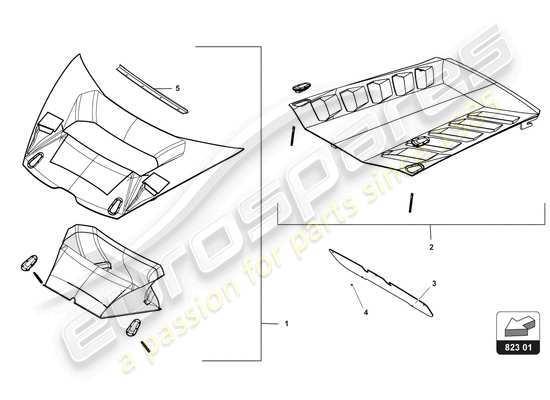 a part diagram from the Lamborghini Huracan Squadra Corse parts catalogue