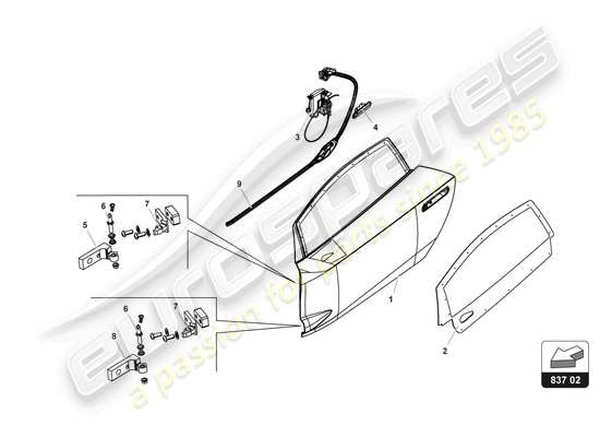 a part diagram from the Lamborghini Huracan Squadra Corse parts catalogue