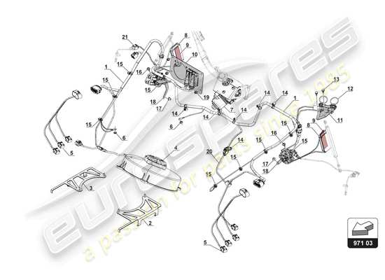 a part diagram from the Lamborghini Huracan Squadra Corse parts catalogue