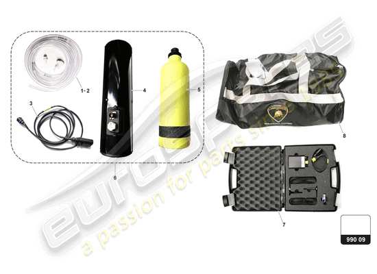 a part diagram from the Lamborghini Huracan Squadra Corse parts catalogue