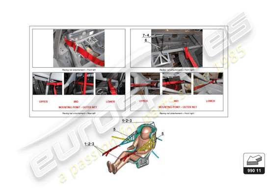 a part diagram from the Lamborghini Huracan Squadra Corse parts catalogue