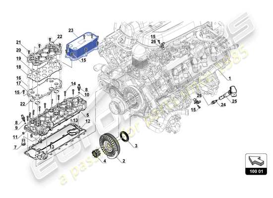 a part diagram from the Lamborghini Huracan Squadra Corse parts catalogue