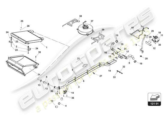 a part diagram from the Lamborghini Huracan Squadra Corse parts catalogue