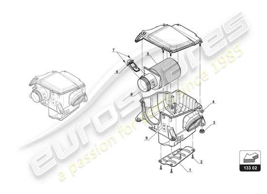 a part diagram from the Lamborghini Huracan Squadra Corse parts catalogue